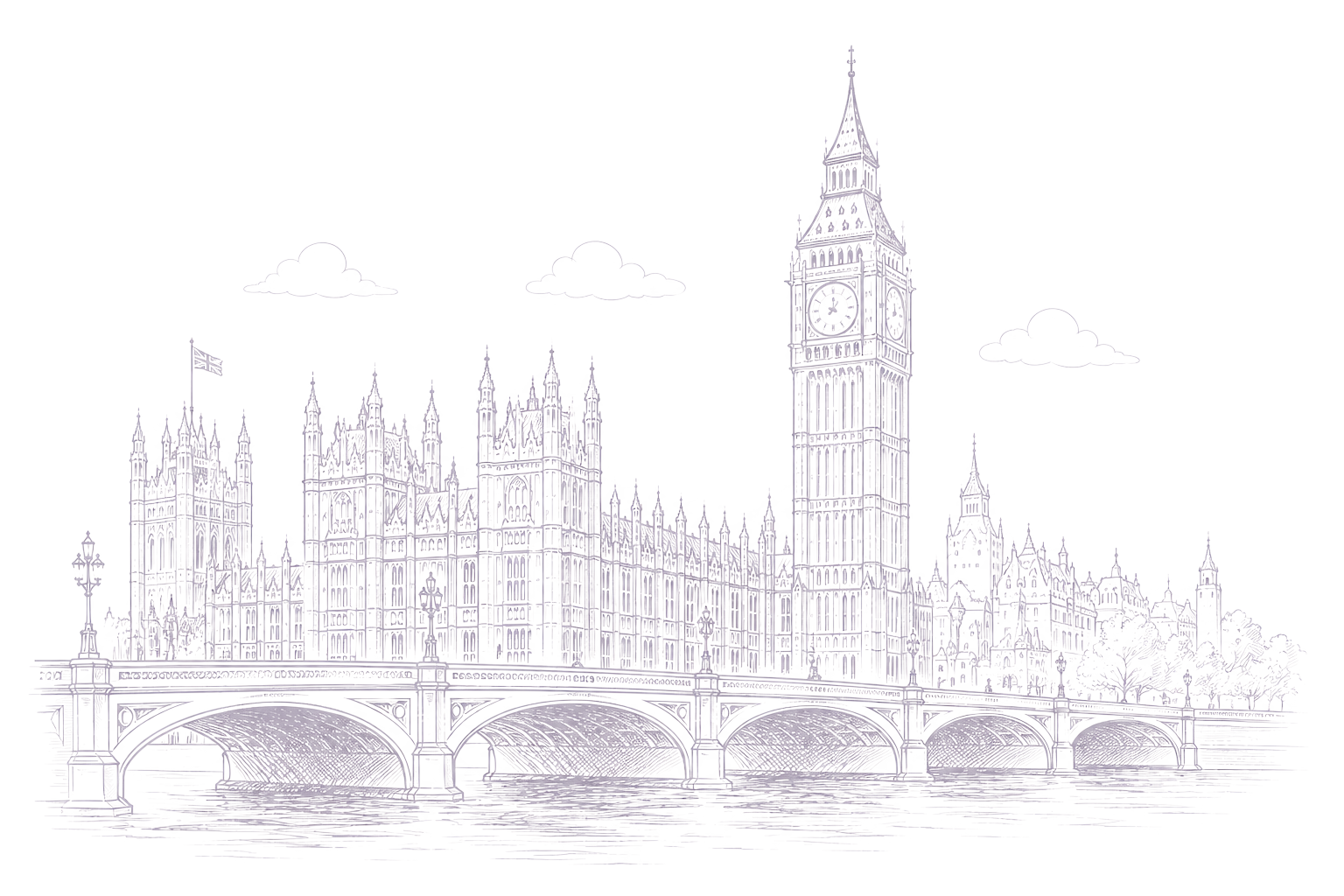 Ilustrace londýnského panoramatu